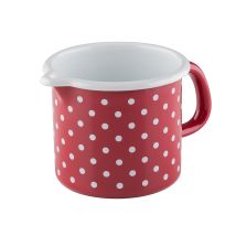 Riess Schnabeltopf Emaille Topf Pünktchen Rot 9cm