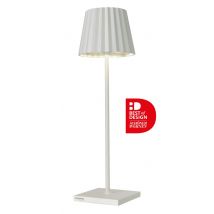 Sompex TROLL 2.0 Tischleuchte Weiß Aluminium mit Akku dimmbar Outdoor 38 cm