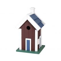 Buntes Vogelhaus Vogel-Villa Nistkasten Holz Braun 27,5cm