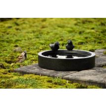 Vogeltränke Terrazzo Schwarz 2 Vögel Rund Futterschale 30 cm