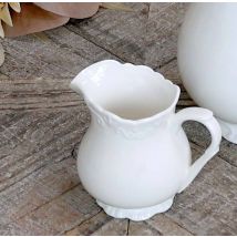 Chic Antique Provence Kanne Milchkanne Porzellan Weiß Vintage Stil