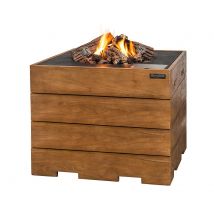 Happy Cocooning Lounge & Dining Feuertisch TEAK-Holz schwarz 760 x 760 x 675 mm