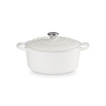 Le Creuset Bräter Signature Rund Gusseisen Weiß 22 cm