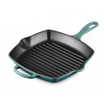 Le Creuset Grillpfanne Quadratisch Signature Gusseisen Bleu Riviera Blau 26cm