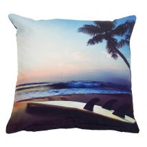 Outdoor Kissen Karibik Surfbrett Palme Meer Gartenkissen Wasserabweisend 40x40cm