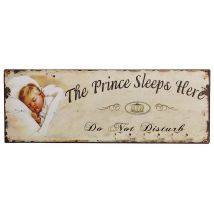 Blechschild The Prince Sleeps Here Vintage Dekoschild Bitte nicht stören 36x13cm