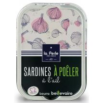La Perle des Dieux Sardinen zum Braten mit Knoblauch in Fassbutter - Dose 115 g