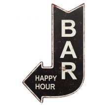 Nostalgisches Blechschild BAR Happy Hour Wegweiser Vintage 40x25cm