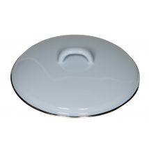 Riess Deckel Emaille Pastell Blau mit Chromrand 24cm
