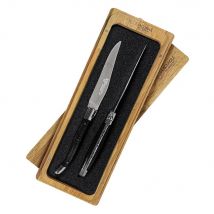 Laguiole en Aubrac Steakmesser Set 2-teilig Ebenholz (Ebène) 23 cm