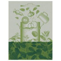 Le Jacquard Français Geschirrtuch Veloute D´Orties Nature Grün 60x80 Baumwolle