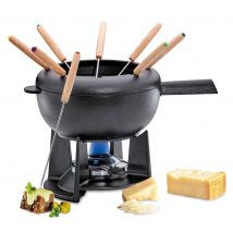 Spring Fondue-Set SAAS-FEE Gusseisen Schwarz Matt 20 cm
