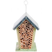 Insektenhotel mit Blechdach Verzinkt Bienenhaus Nisthilfe Überwinterung