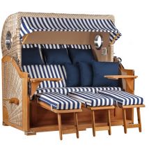 Strandkorb Norderney XXL Teak Bullauge PE shell Dessin 518