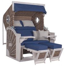 Strandkorb deVries PURE® Seaside XL PE white kubu Des. 504