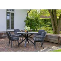 Gartenmöbelset Diningsessel Marbella mit Tisch Almeria 120 cm