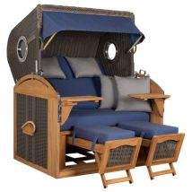 Strandkorb Werdum XL Teak PE Grey Dessin 595