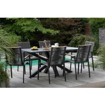 Gartenmöbelset Diningsessel Alicante mit Tisch Malaga 200x90cm