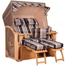 Strandkorb Spiekeroog Teak PE grey Dessin 583