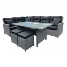 Gartenmöbel Lounge Set Anero PE grey inkl. Tisch