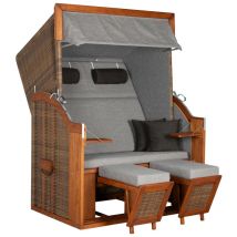 Strandkorb Tinnum Pinie PE griseum Dessin 573