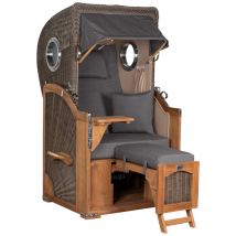 Strandkorb Amrum Single Bullauge Teak PE Grey Dessin 551