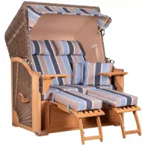 Strandkorb Spiekeroog Teak PE grey Dessin 580