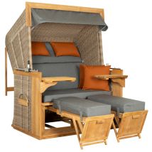Strandkorb deVries PURE® Friesland Sylt XXL PE white kubu Des.852