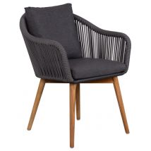 Diningsessel Solana Rope dark grey inkl.Kissen uni grey