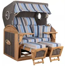 Strandkorb Werdum XL Teak PE grey Dessin 580