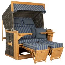 Strandkorb deVries PURE® Friesland Sylt XXL PE stone grey Des.249