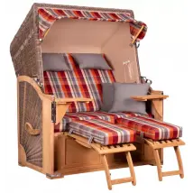 Strandkorb Spiekeroog Teak PE grey Dessin 584