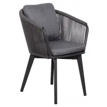Diningsessel Cadiz Rope mit Kissen light grey