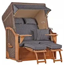Strandkorb Spiekeroog Teak PE grey Dessin 500