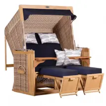 Strandkorb deVries PURE® Friesland Sylt XXL PE white kubu Des. 197