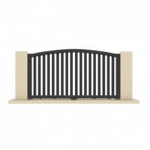 Portail coulissant aluminium sur-mesure OLAN - Fabrication Française - Sens d'ouverture au choix - Avec ou sans motorisation - Gefradis