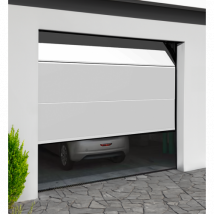Porte de garage sectionnelle motorisée lisse - Couleurs & Dimensions sur mesure - Fabrication Française - Gefradis
