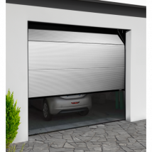 Porte de garage sectionnelle manuelle microlignée à portillon - Couleurs & Dimensions sur mesure - Fabrication Française - Gefradis