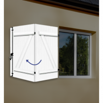 Volet battant à barres et écharpe 2 vantaux rabattables - Couleurs & Dimensions sur mesure - Fabrication Française - Gefradis