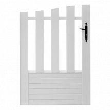 Portillon PVC standard ALENÇON blanc CHAPEAU DE GENDARME 1000x1450 mm - Fabrication Française - Sens d'ouverture au choix - Avec ou sans motorisation