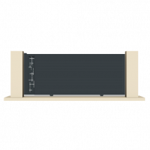 Portail coulissant aluminium sur-mesure TEMP - Fabrication Française - Sens d'ouverture au choix - Avec ou sans motorisation - Gefradis
