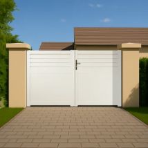 Portail battant PVC sur-mesure Arras - Fabrication Française - Sens d'ouverture au choix - Avec ou sans motorisation - Gefradis