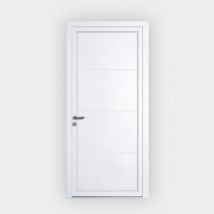 Porte d'entrée en PVC blanche design 102-3