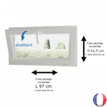 Fenêtre PVC abattant H 61 x L 96 cm hors tout verre brouillé pour pose en rénovation - Couleurs & Dimensions sur mesure - Fabrication Française - Vit