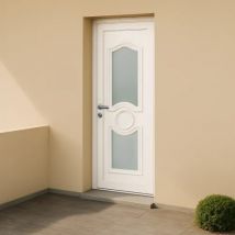 Porte d'entrée en PVC vitrée blanche Celia 7