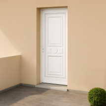 Porte d'entrée en PVC pleine blanche Provencia