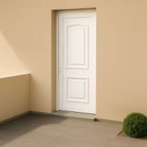 Porte d'entrée en PVC pleine blanche Granada