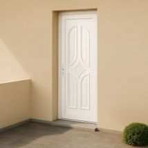 Porte d'entrée en PVC pleine blanche Samba