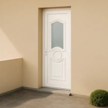 Porte d'entrée en PVC vitrée blanche Celia 6