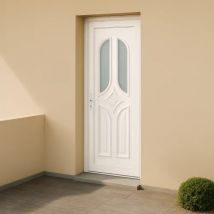 Porte d'entrée en PVC vitrée blanche Samba 125